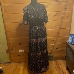 Boho chic long flower dress with liner